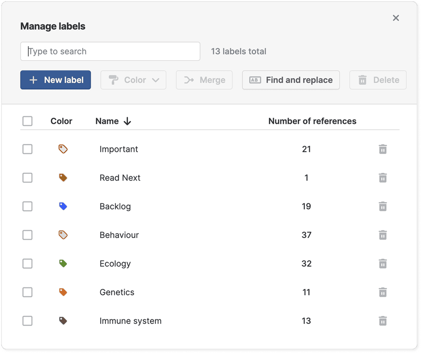 New bulk actions in Paperpile.